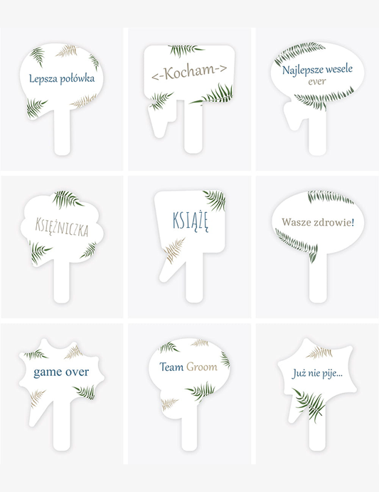 Tabliczki do zdjęć 15 sztuk - personalizacja