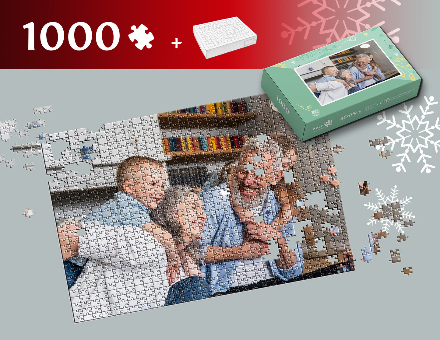 Photo puzzle 1000 pieces 48 x 68 cm / 18.9 x 26.7 inches in a box