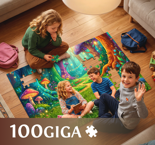 Układanie foto puzzli 100 giga elementów ze zdjęciem