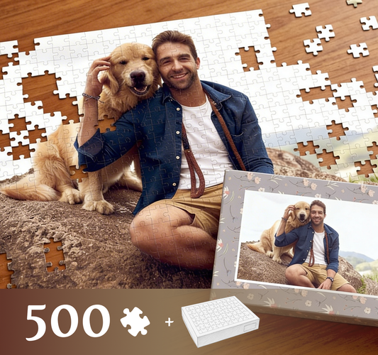 Puzzle personalizowane 500 elementów ze zdjęcia w wersji z pudełkiem, do ułożenia.