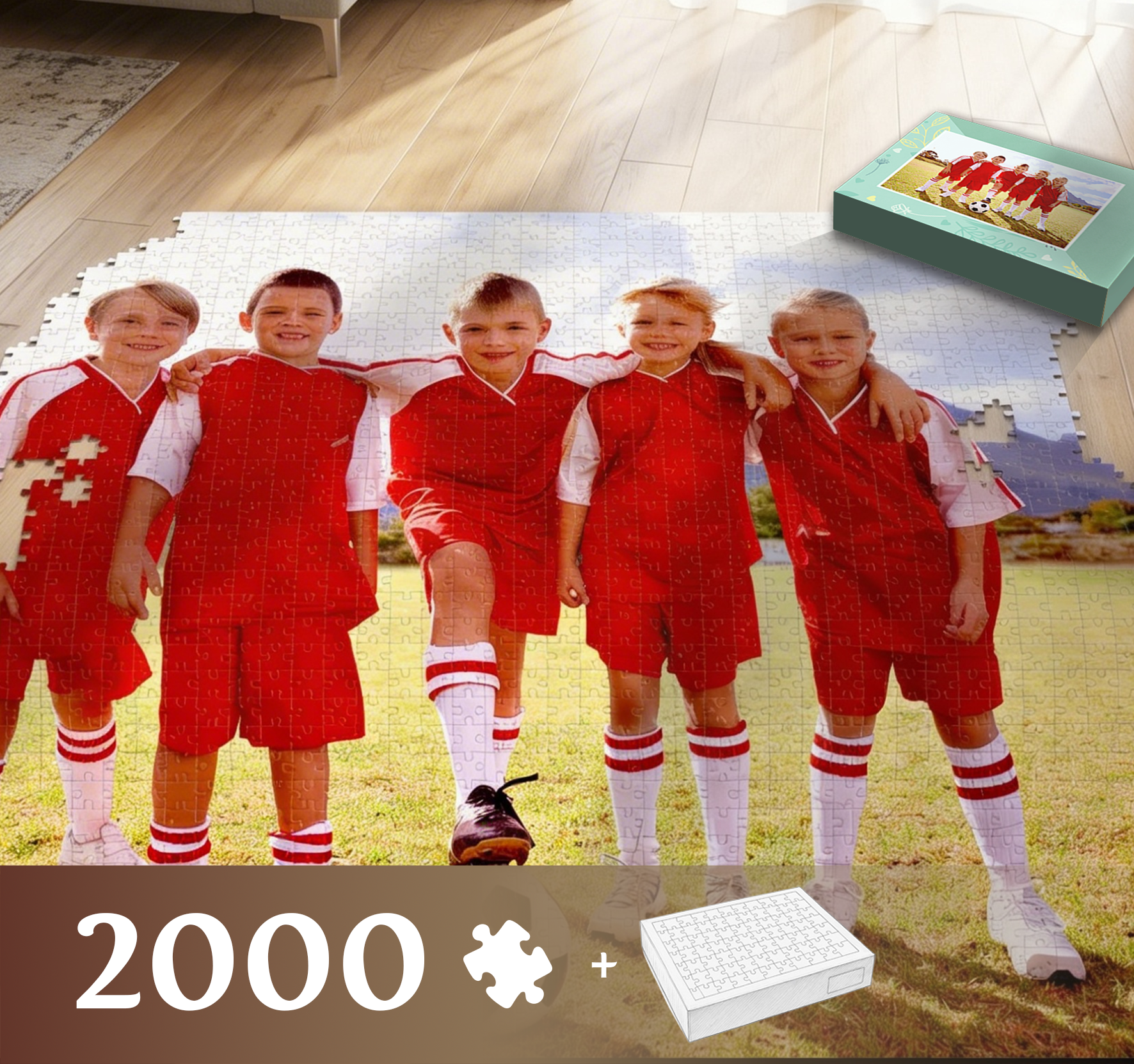 Foto puzzle 2000 elementów duży rozmiar, w wersji z pudełkiem z wybranym wieczkiem.