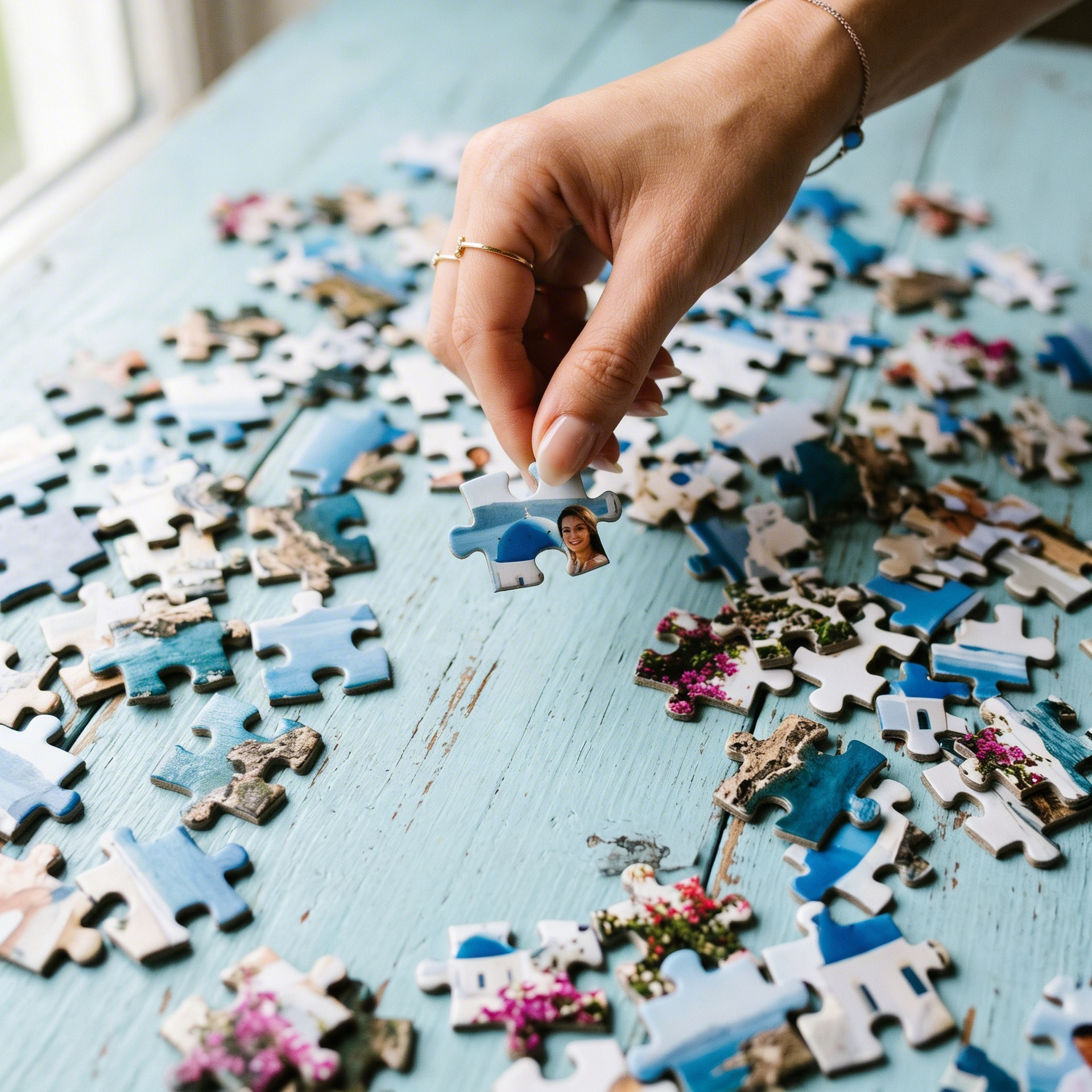 Rozsypane foto puzzle z własnym zdjęciem do ułożenia, w wersji z pudełkiem prezentowym.