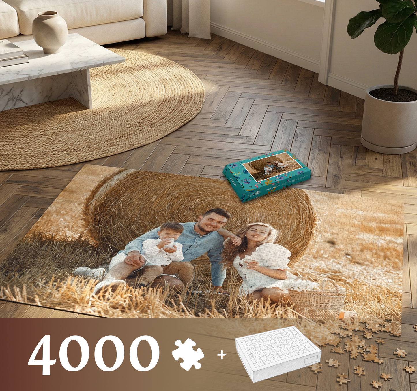 Photo puzzle XXL 4000 pieces 94 x 136 cm/37,7 x  53,5 inches in a box